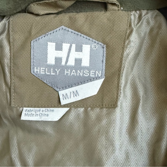 Helly Hansen Hooded Puffer Jacket Olive Green Women’s M Winter Coat - Picture 3 of 8